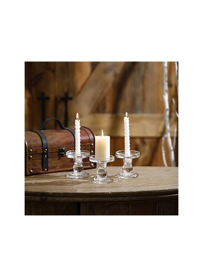 The Bros Glass Candle Holder for Pillar Candle Holder/Taper Candlestick Holders, Decorative Candle Sticks Set of 3, for Formal Events, Wedding, Church, Holiday DéCor, Table Centerpiece Decoration - Image 3