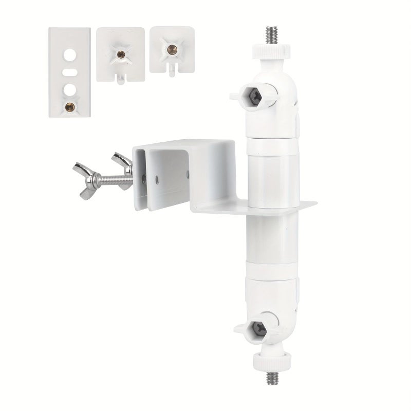White No Drill Camera and Solar Panel Mount Compatible with Arlo Pro Eufy - Image 2