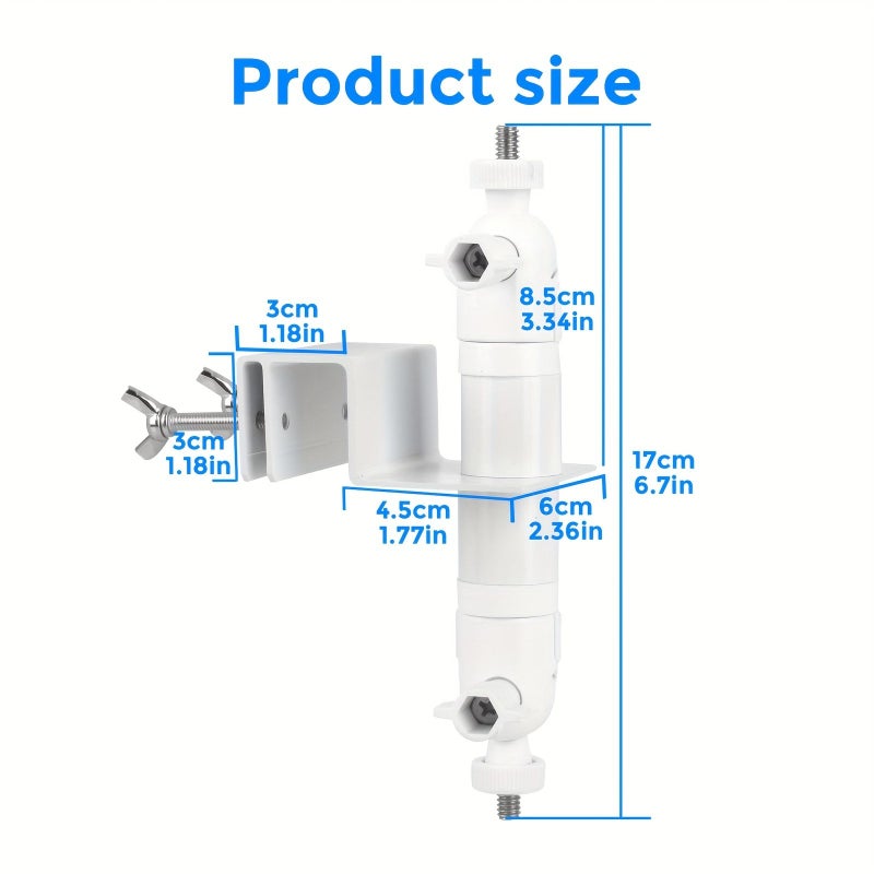 White No Drill Camera and Solar Panel Mount Compatible with Arlo Pro Eufy - Image 5