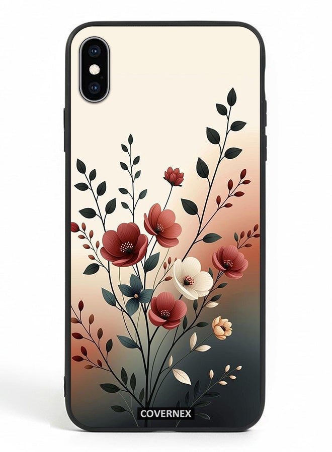 Covernex Apple iPhone Xs Max Protective Case Cover Printed Featuring Elegant Soft Pastel Florals - Image 2