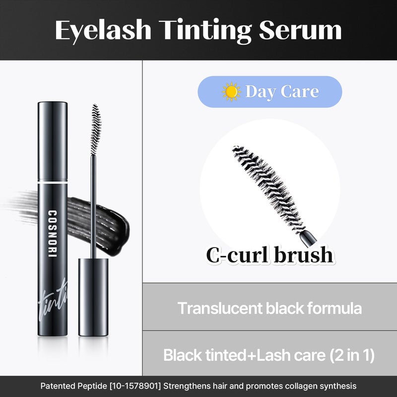 COSNORI Eyelash Tinting Serum 01 Deep Black - Korean Eyelash Boost Tinted Serum â€“ Eyebrow Growth Enhancer for Longer and Thicker â€“ Lash Perm Essential - Vegan, Irritation Free 0.3 fl.oz / 9g (Black) - Image 5