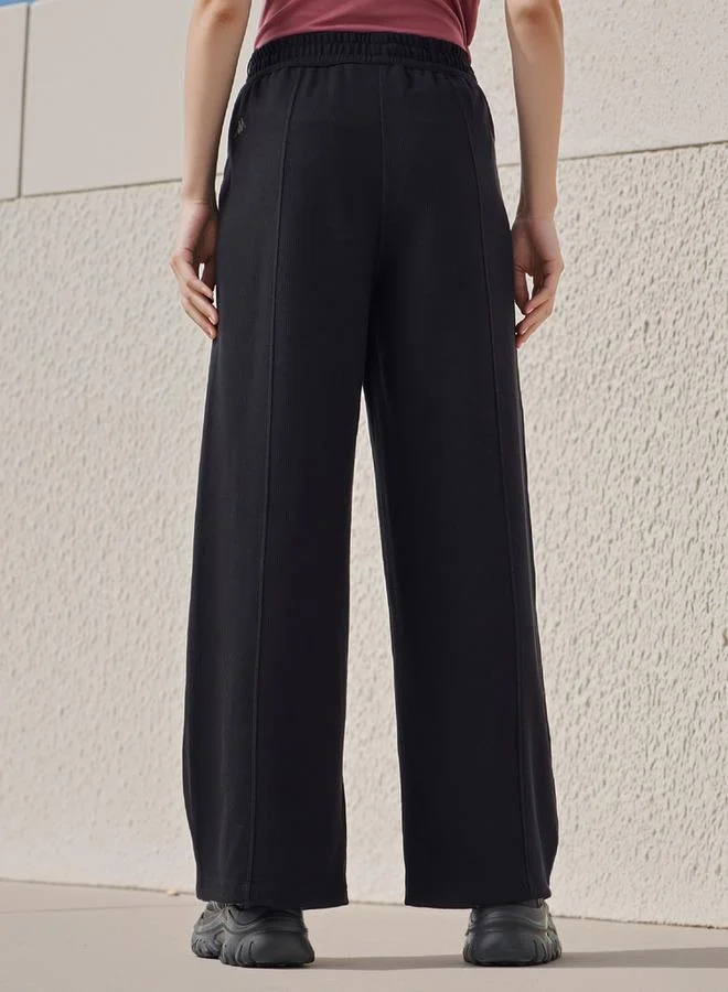 Kappa Kappa Textured Track Pants with Drawstring Closure and Pockets