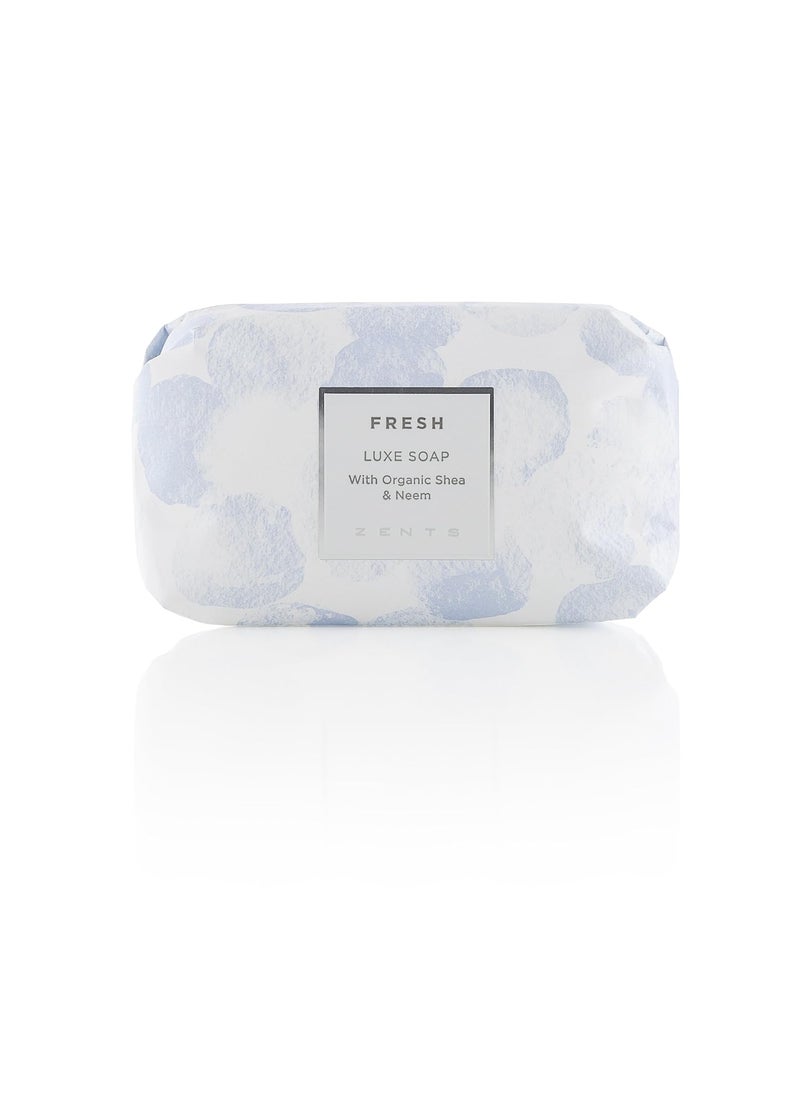 zents Zents TripleMilled Luxe Bar Soap Fresh Fragrance  Moisturizing Soap with Organic Shea Butter  Gentle Hand  Body Wash  Nourishes  Softens Skin  57 oz 