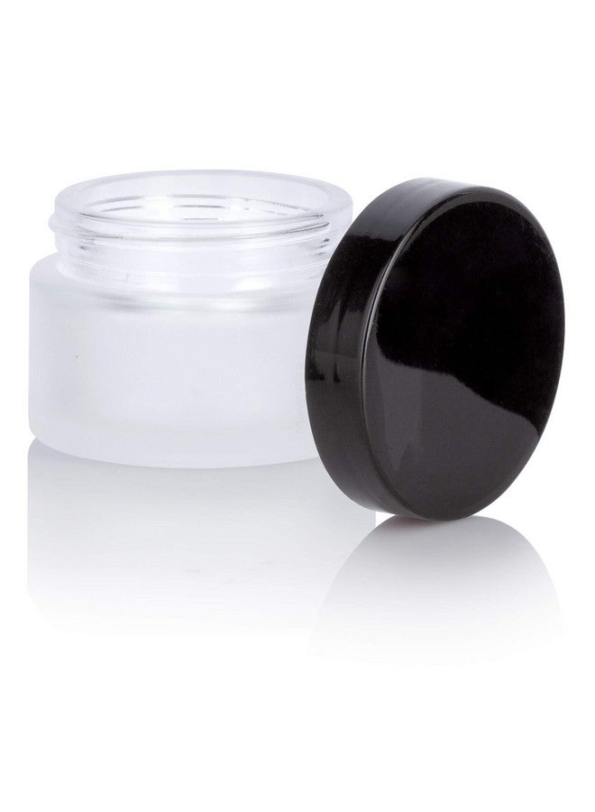 JUVITUS 1 Oz Frosted Clear Glass Balm Jars With Black Smooth Foam Lined Lids (12 Pack) - Image 4