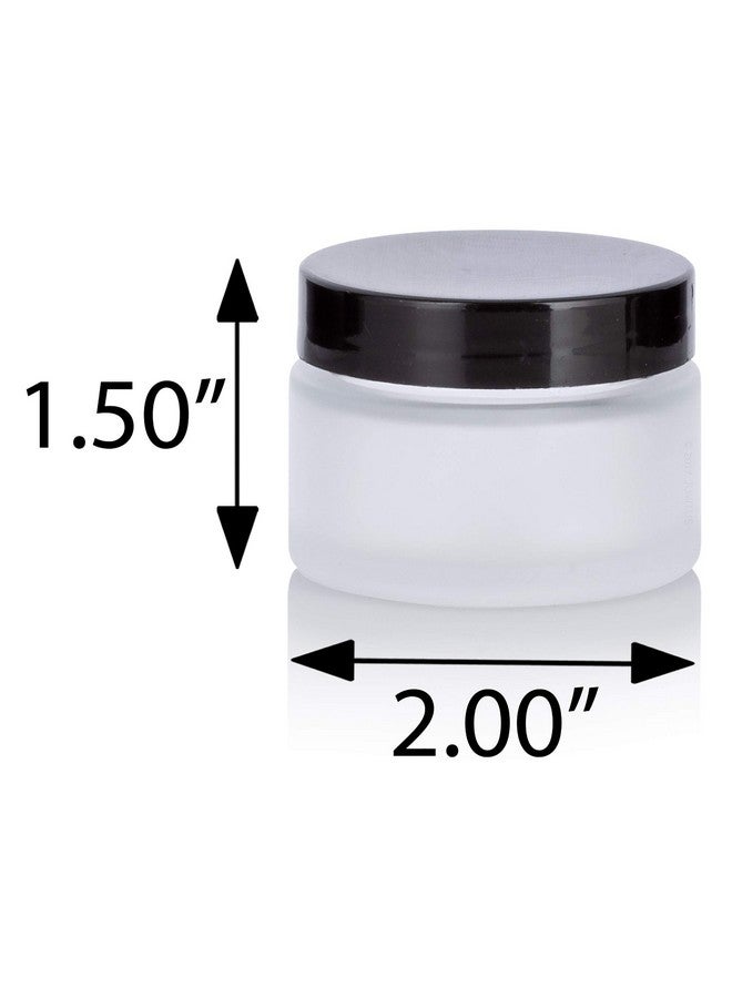 JUVITUS 1 Oz Frosted Clear Glass Balm Jars With Black Smooth Foam Lined Lids (12 Pack) - Image 2