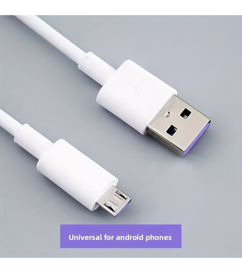 White 39.37in High Speed Micro USB Charging Cable For Android And Devices - Image 1
