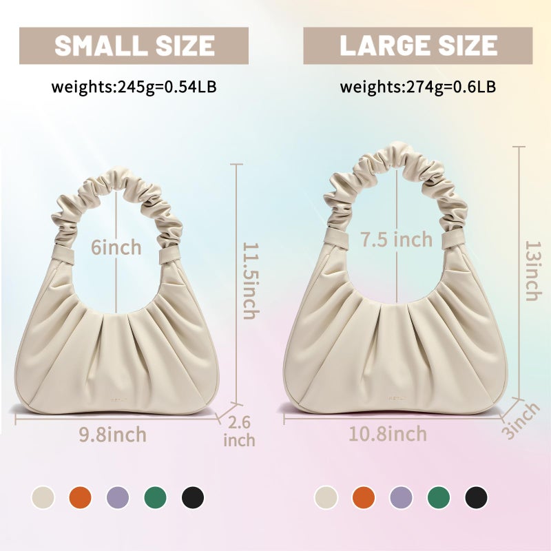 Keyli Keyli Cute Purses Mini Shoulder Bag for Women Waterproof Leather Tote Handbags fashionable travel Large clutch hobo purse with Magnetic Closure Beige  - Image 3