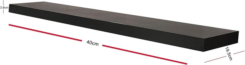 FITTO رفوف حائط عائمة FITTO 40 سم و 60 سم، متاحة باللون الأبيض، الأسود، تأثير البلوط، والتشطيبات البنية - رف تخزين مثبت على الحائط لغرفة النوم، غرفة المعيشة، الحمام، ديكور منزلي حديث - Image 3