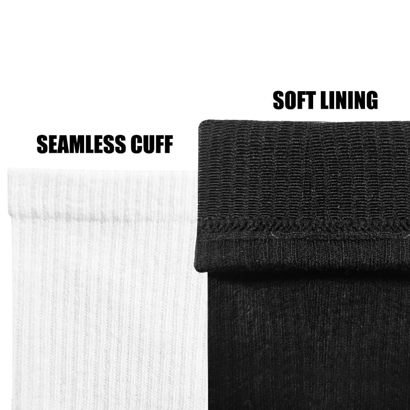 SPLASHGRIP Men's Crew Socks 6 Pack Soft Breathable Athletic Socks Casual Running Socks for Daily Wear Work Training Sports White - Image 5