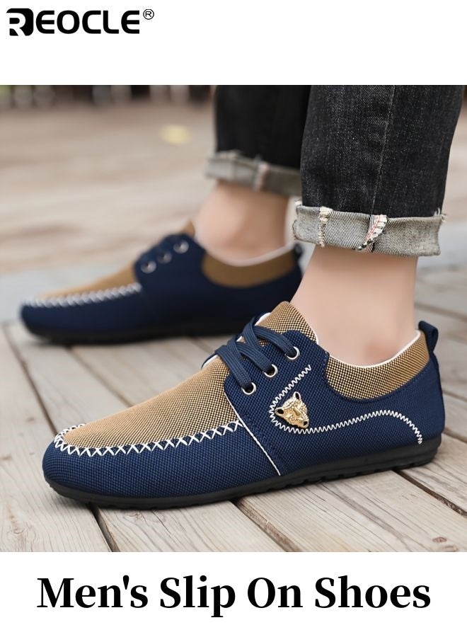 ريوكل أحذية رجالية ذات تصميم قماش قابل للتنفس ونمط مريح مثالي للقيادة مع نعل ناعم للارتداء اليومي - Image 1