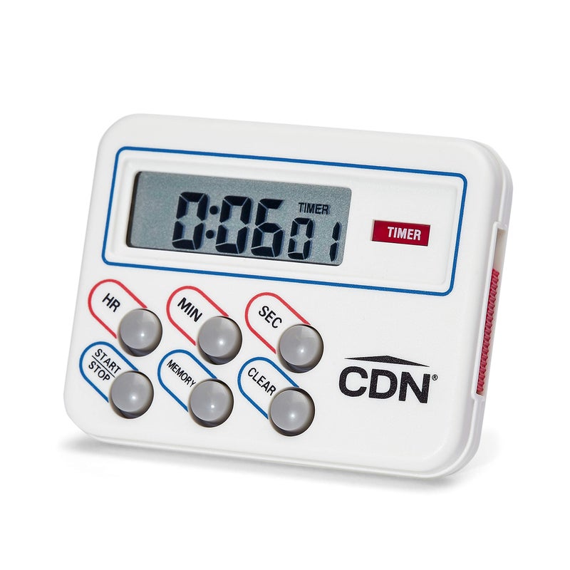 CDN MultiTask Timer Clock Counts Up Down 24 Hours by Hours Minutes Seconds Memory Clock Stopwatch Stand Hang Magnet Mounting TM8
