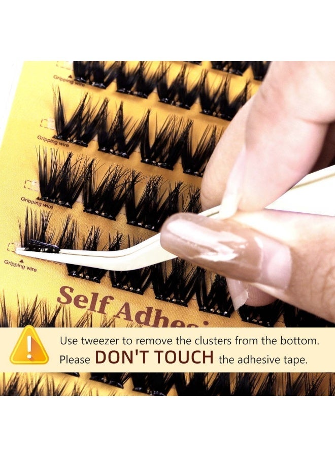 MiMi & BeiBei 40Pcs Pre Bond Lash Clusters Self Adhesive Eyelashes Clusters Kit, False Eyelashes D Curl Pre Glued Lash Clusters Wispy Lashes Kit with Tweezers, Press On Glueless Lash Extension Set 10/12/14/16mm - Image 4