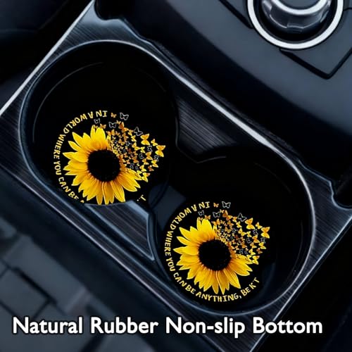 YUXIYAN 2Pack Cherry Car Cup Holder Coasters,Cars Coasters for Cup Holders,2.75" Universal Anti Slip Rubber Mat with Finger Slot,Cherry Car Accessories Interior Decor,Cherrys Gifts for Women,Men - Image 2