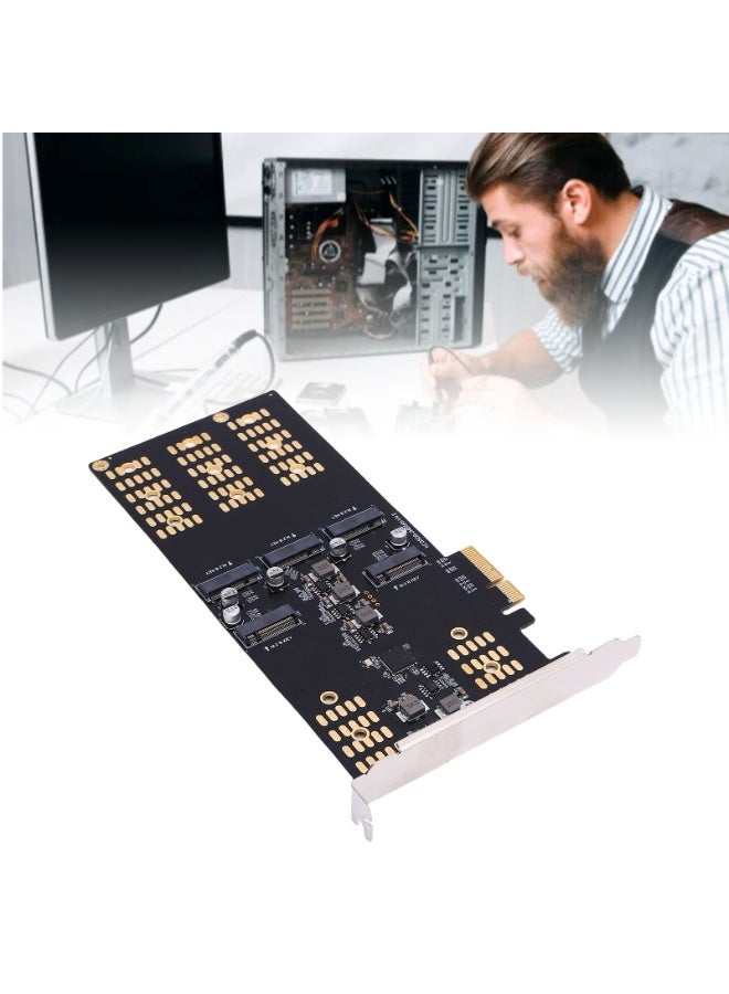 M.2 PCIe to M.2 Serial ATA SSD Adapter 5 Slot M.2 PCIe Expansion Card for 2280 2260 2242 2230 SSD - Image 1