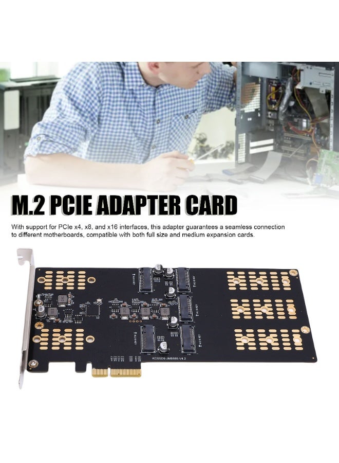 M.2 PCIe to M.2 Serial ATA SSD Adapter 5 Slot M.2 PCIe Expansion Card for 2280 2260 2242 2230 SSD - Image 5
