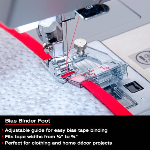 SINGER Home Décor Presser Foot Kit | Includes Piping, Bias Binder & Ruffler Attachment | Perfect for Tailored Finishes, Bias Binding & Pleating | Compatible with SINGER Sewing Machine - Image 2