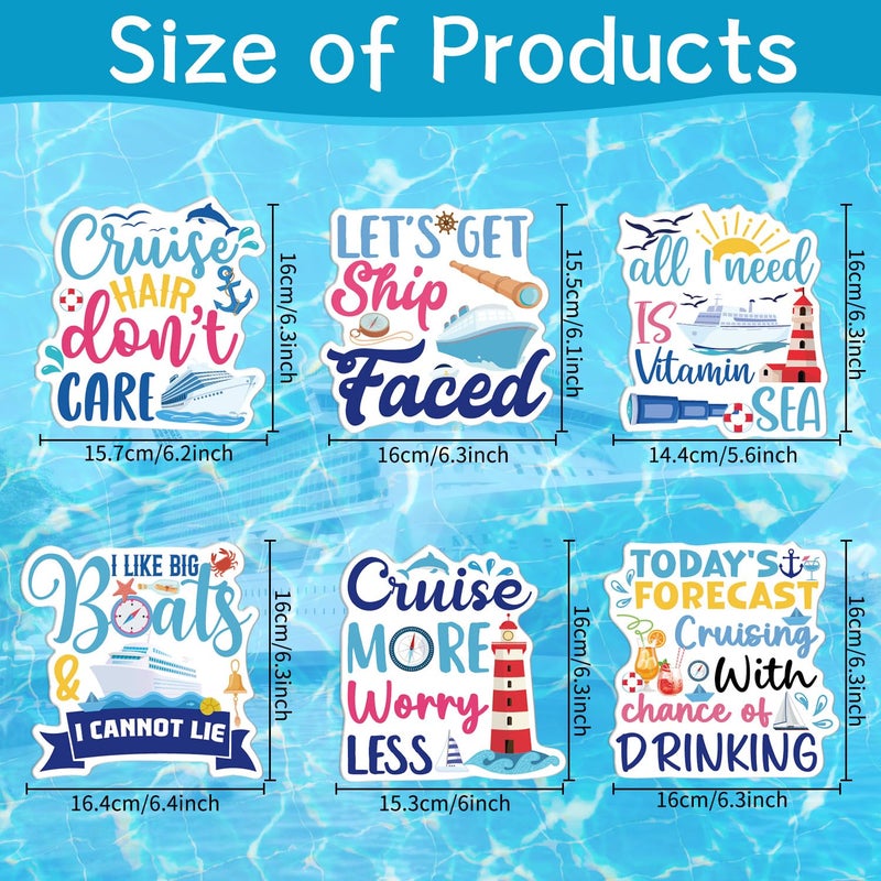 Wxiben Large Cruise Door Decorations Magnetic - Wxiben 6 PCS Sea Navigation Cruise Ship Door Decorations Funny Boat Anchor Magnets Decals for Cabin Carnival Fridge Party Cabin Car Decor - Image 2