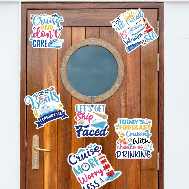 Wxiben Large Cruise Door Decorations Magnetic - Wxiben 6 PCS Sea Navigation Cruise Ship Door Decorations Funny Boat Anchor Magnets Decals for Cabin Carnival Fridge Party Cabin Car Decor - Image 5
