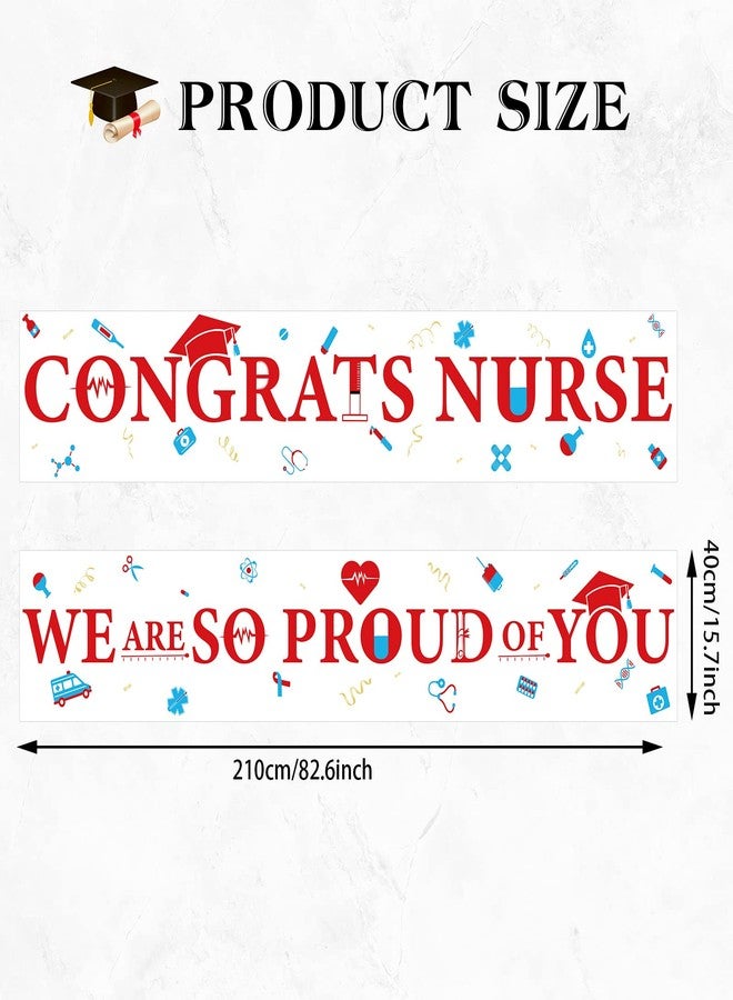 Breling 2 Pcs 2026 Congrats Nurse Banner Graduation Decorations We Are So Proud of You Banner Congrats Nurse Backdrop Grad Party Indoor Outdoor Supplies - Image 2