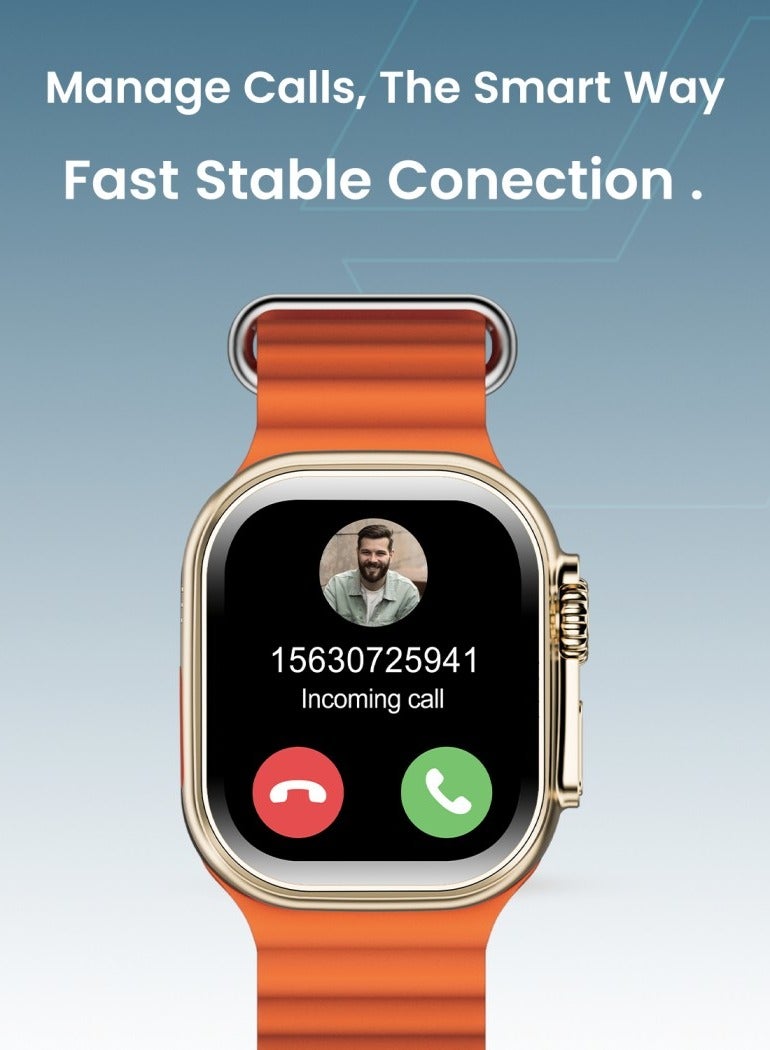 Moxedo Curve Smartwatch Chat GPT AI Assistant Compatible with Android & iOS with 2.01"Super AMOLED Display, Bluetooth Calling, Wireless Charging, IP68 Waterproof, Health & Fitness Tracker – Orange - Image 3