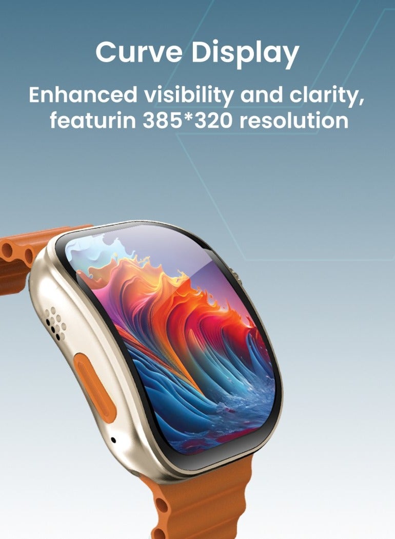 Moxedo Curve Smartwatch Chat GPT AI Assistant Compatible with Android & iOS with 2.01"Super AMOLED Display, Bluetooth Calling, Wireless Charging, IP68 Waterproof, Health & Fitness Tracker – Orange - Image 5