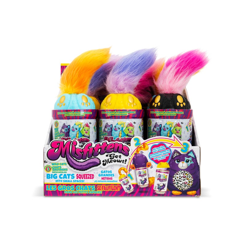 Basic Fun Misfittens Cats - Surprise Collectible Plush - Series 3 Wild Cats, Kittens, Stuffed Cat Plushie, Furry Surprise Toy for Girls, Boys, Kids and Toddlers Ages 3+, 1 Count (Pack of 1) - Image 2