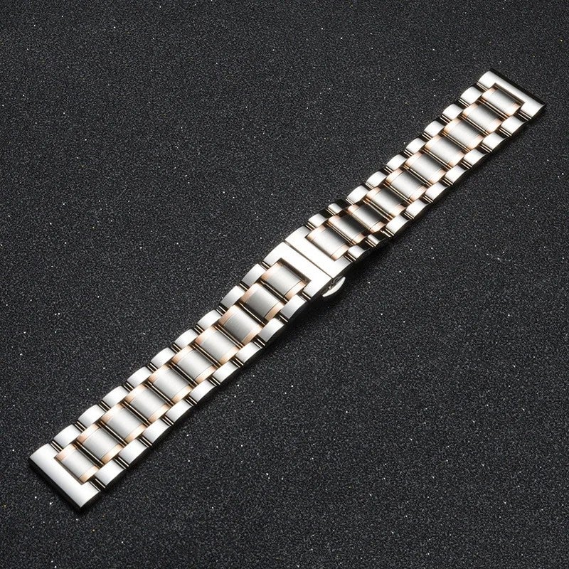 Bluejw Outlet Five Beads Replacement Stainless Steel Smart Watch Strap for Men – Durable Metal Band Compatible with 18mm 20mm 22mm 24mm Watches, Easy to Replace the Watch Strap - Image 1