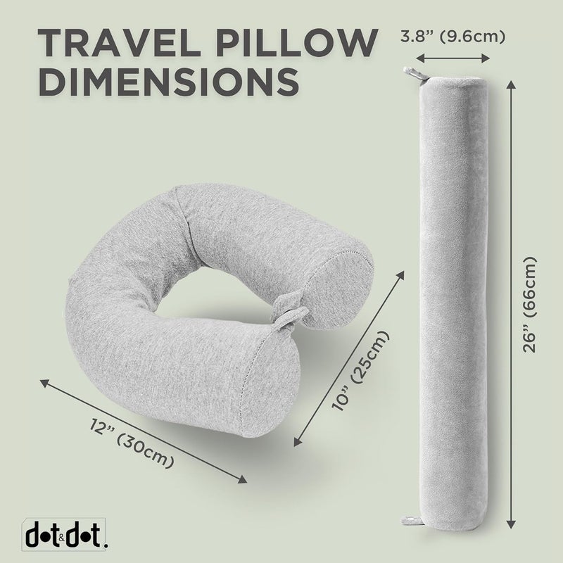 GALV Twist Memory Foam Travel Pillow Customizable Support for Neck Back and Legs Versatile and Portable Machine Washable CoverLight Gray1pcs66x95 cm - Image 2