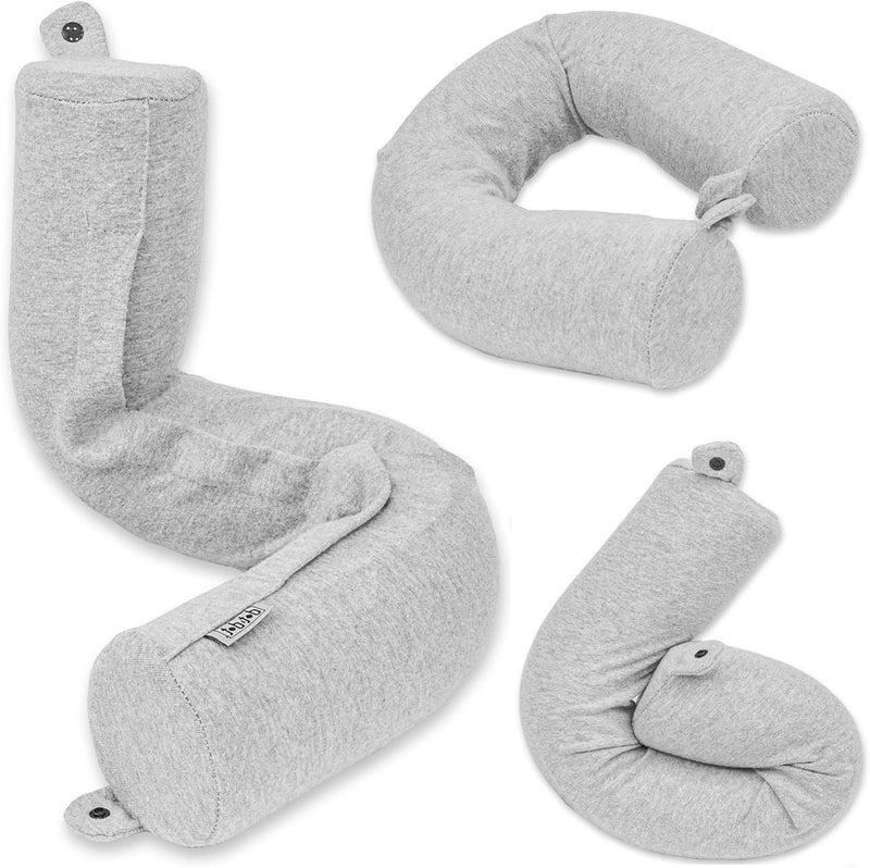 GALV Twist Memory Foam Travel Pillow Customizable Support for Neck Back and Legs Versatile and Portable Machine Washable CoverLight Gray1pcs66x95 cm - Image 1