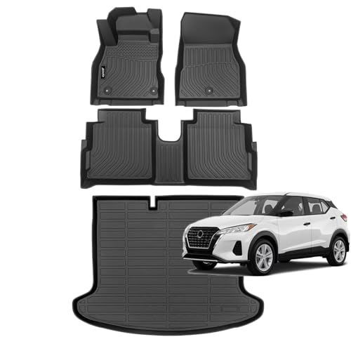Jenofa-Floor Mats for Nissan Kicks 2018-2024 S/SV/SR Car Mats Fit 2025 Kicks Play Cargo Mat All Weather Mat for Waterproof Rubber Floor Liner Accessories Full Set - Image 1