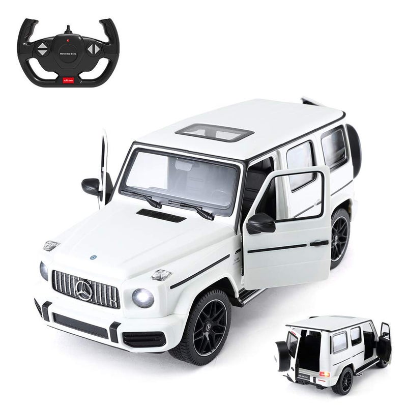 RASTAR Off-Road Remote Control Car, 1:14 Mercedes-AMG G63 R/C Off-Roader Toy Car, Doors Open/Working Lights - White/2.4Ghz - Image 1