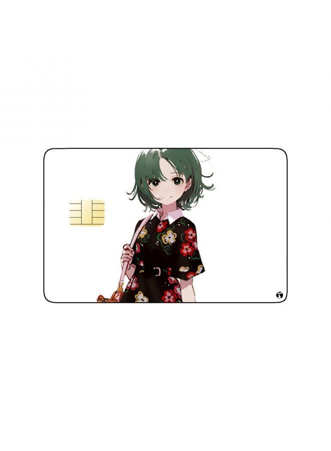 RKN PRINTED BANK CARD STICKER Cute Anime Girl In Floral Dress - Image 2