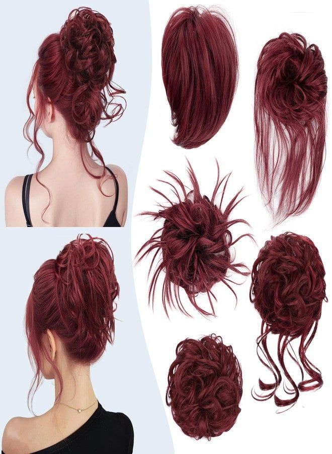 أتش أم دي مجموعة إكسسوارات شعر HMD مكونة من 5 قطع، تتضمن وصلات شعر على شكل كعكة شعر فوضوية، وربطات شعر طويلة مع شريط مطاطي، وإكسسوارات شعر للنساء. - Image 1