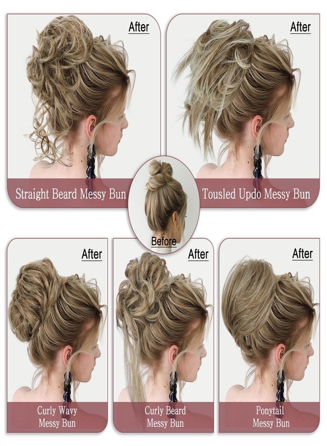 أتش أم دي مجموعة إكسسوارات شعر HMD مكونة من 5 قطع، تتضمن وصلات شعر على شكل كعكة شعر فوضوية، وربطات شعر طويلة مع شريط مطاطي، وإكسسوارات شعر للنساء. - Image 4