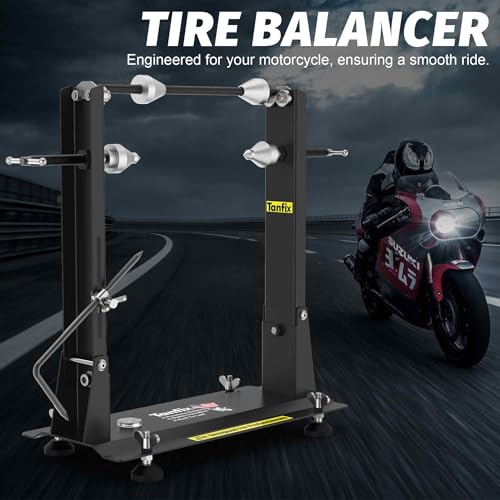 Tanfix Motorcycle Wheel Balance Stand, Heavy-Duty Single-Axle Wheel Balancing Tool for Static & Dynamic Tire Alignment, Balancer for Sport and Dirt Bike Wheels (Heavy-Duty Version) - Image 2