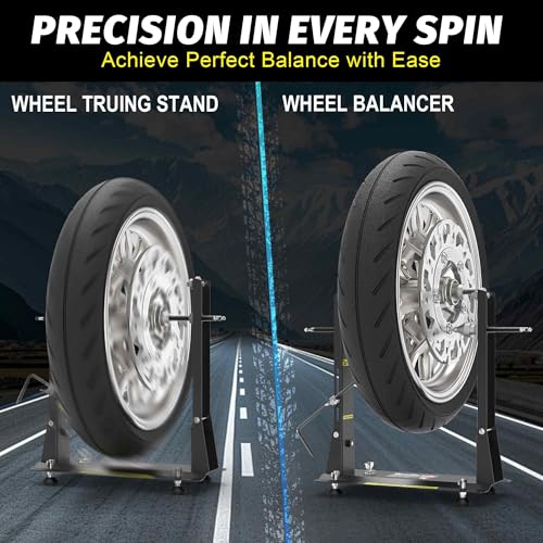 Tanfix Motorcycle Wheel Balance Stand, Heavy-Duty Single-Axle Wheel Balancing Tool for Static & Dynamic Tire Alignment, Balancer for Sport and Dirt Bike Wheels (Heavy-Duty Version) - Image 4