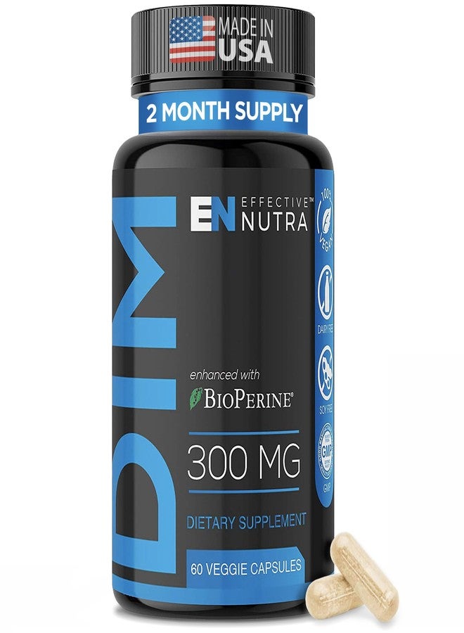 Effective Nutra Dim Supplement 300mg with BioPerine - Extra Strength Estrogen Blocker for Men & Women - Hormone & Metabolism Support - 2 Month Supply - Image 1