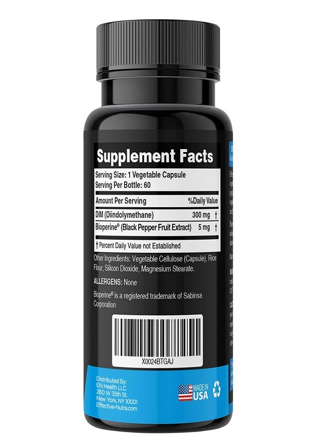 Effective Nutra Dim Supplement 300mg with BioPerine - Extra Strength Estrogen Blocker for Men & Women - Hormone & Metabolism Support - 2 Month Supply - Image 2