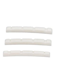 Thoraya 3Pcs Curved Bottom Bass Nut 4 String Slotted Bone Bass Nut Replacement for Fender  - Image 2