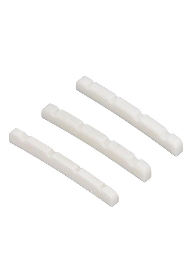 Thoraya - 3Pcs Curved Bottom Bass Nut 4 String Slotted Bone Bass Nut Replacement for Fender - Image 1