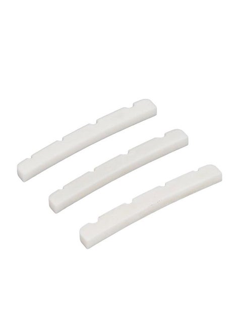 3Pcs Curved Bottom Bass Nut 4 String Slotted Bone Bass Nut Replacement for Fender