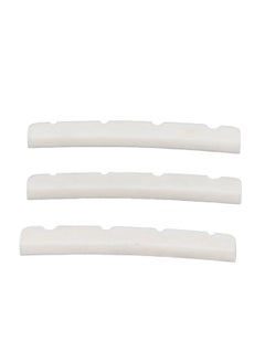 Thoraya 3Pcs Curved Bottom Bass Nut 4 String Slotted Bone Bass Nut Replacement for Fender  - Image 3