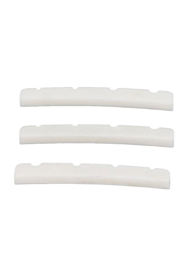 Thoraya - 3Pcs Curved Bottom Bass Nut 4 String Slotted Bone Bass Nut Replacement for Fender - Image 1