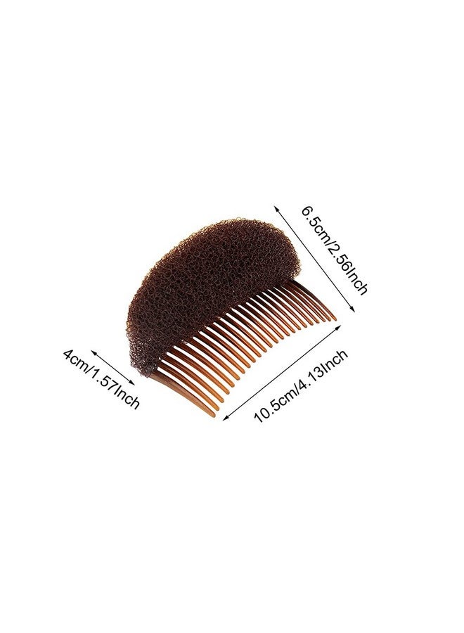 Quupy 2Pcs Hair Decoration Comb Sponge Foam Hair Bump It Up Volume Insert Hair Base Styling Accessories Back Do Beehive Hair Styler Tool(Brown) - Image 2