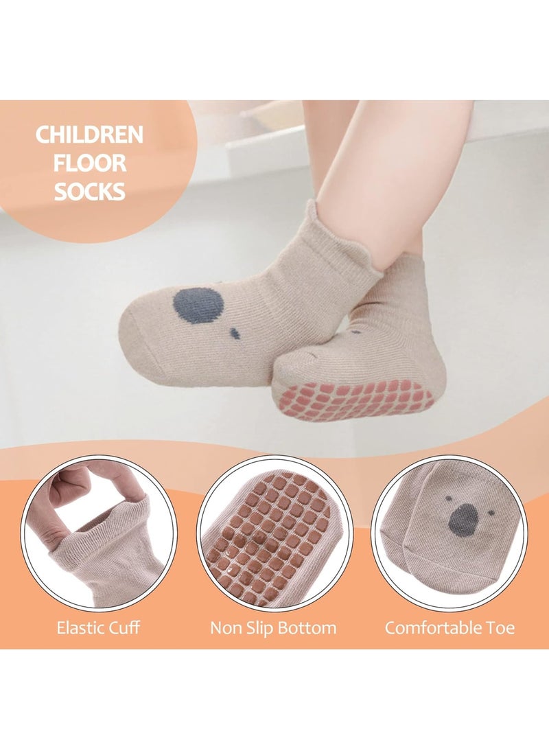 SOLARAE Baby Non Slip Sock, 5 Pairs Toddler Non Slip Socks, Low Cut Anti Skid Floor Socks for Kids Girls Boys - Image 3