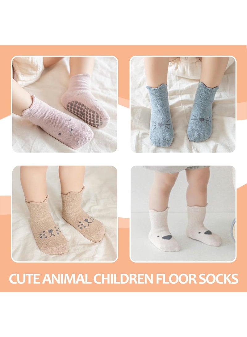 SOLARAE Baby Non Slip Sock, 5 Pairs Toddler Non Slip Socks, Low Cut Anti Skid Floor Socks for Kids Girls Boys - Image 4