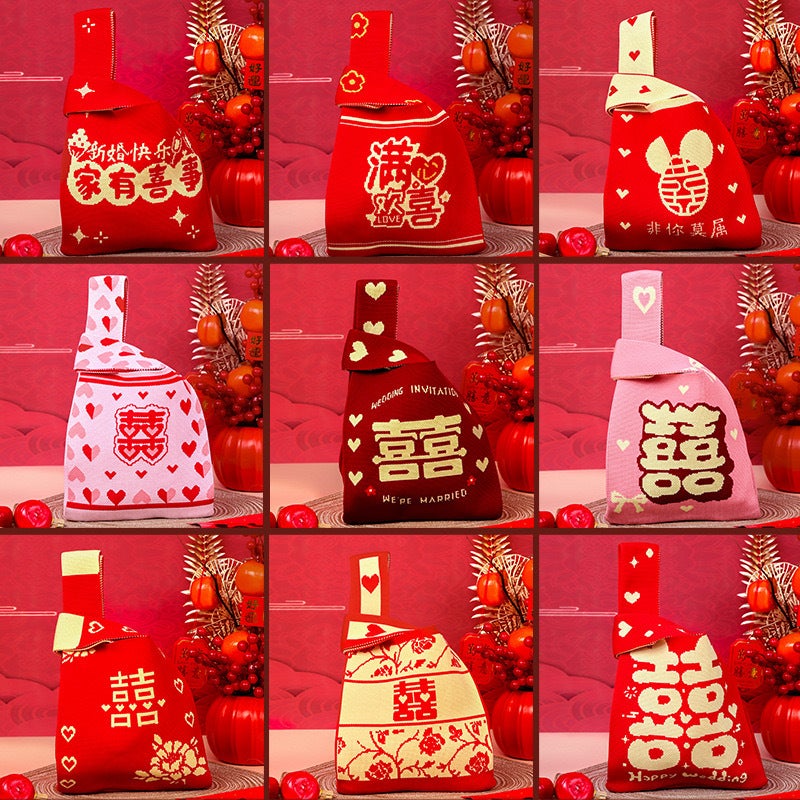 Cartoon Souvenir Bag, Tote Bag, Versatile Knitted Bucket Bag, Hand Bag, Wedding Banquet Supplies - Image 5