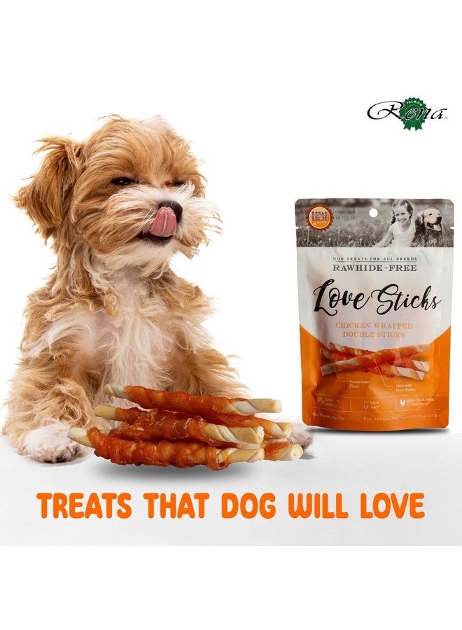 Rena Treats Combo:  Love Snack Chicken Wrapped Double Sticks And Dogaholic Milky Chews Sticks Dog Treat- Protein Rich Tasty Snacks For All Dog Breeds - Image 2