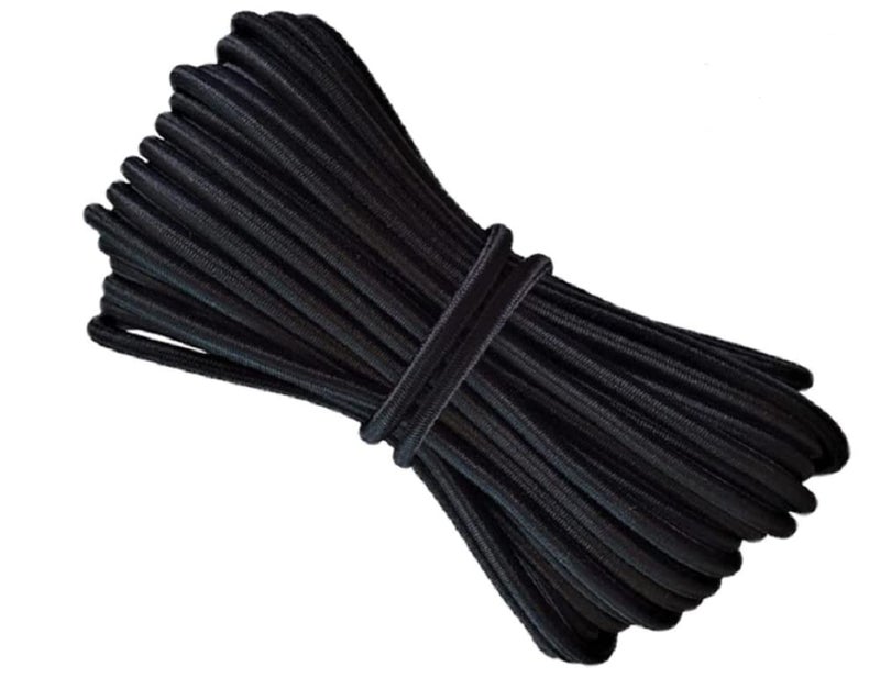 LIUSM 18Inch 3mm 10 Yards Black Heavy Stretch Round String Elastic Cord for DIY Crafting Sewing