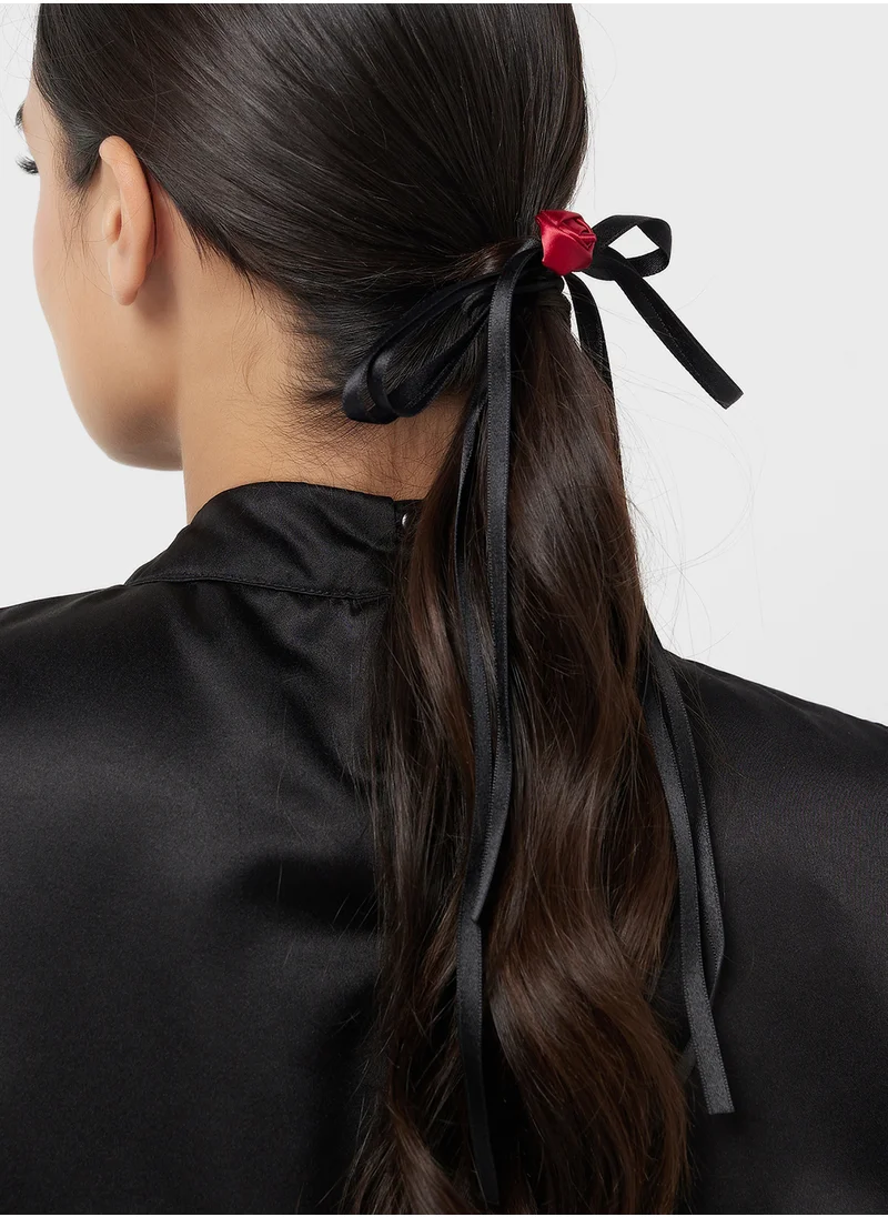 ايلا 2 Pack Bow Rose Floral Hair Tie